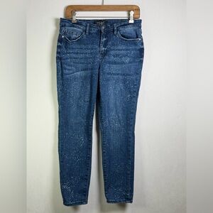 Judy Blue Women’s Relaxed Fit Speckled Ankle Jeans Cropped Stretch Denim Sz 7/28